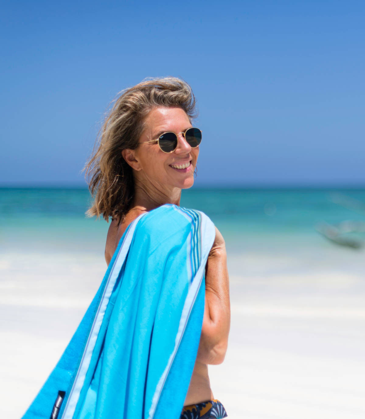 Serviette de plage en Kikoy Cap Ferret